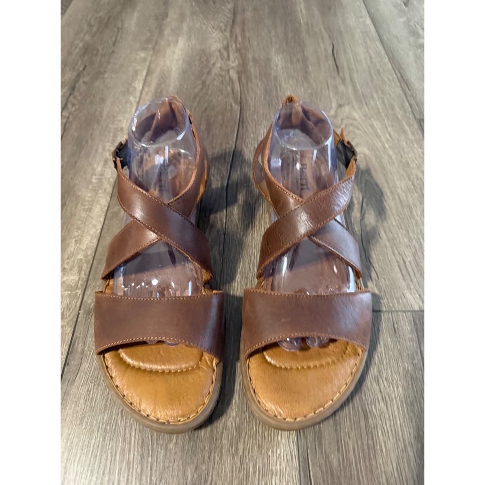 Born Brown Leather Strappy Sandals